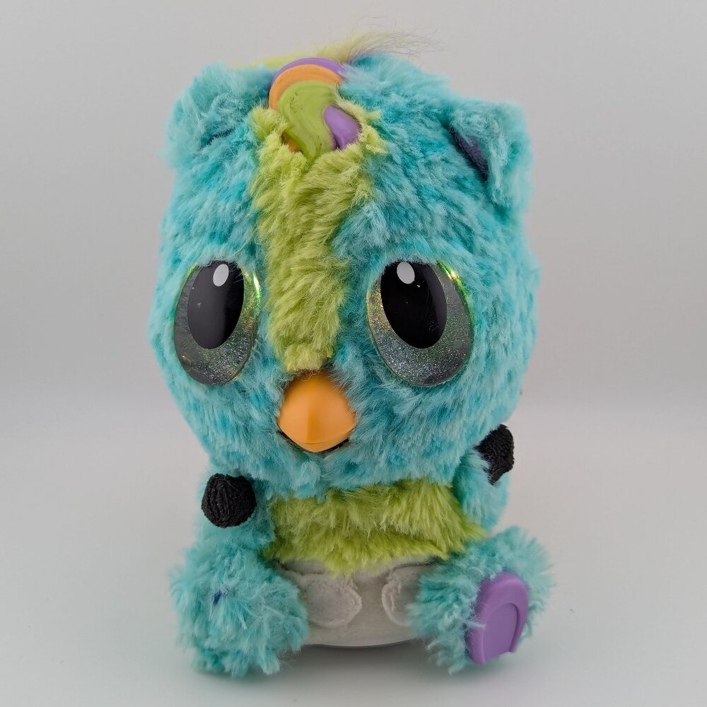 ✨ Vivid Blue Rainbow Pixie Plush – Sparkly-Eyed Hatchling with Wings 🦄